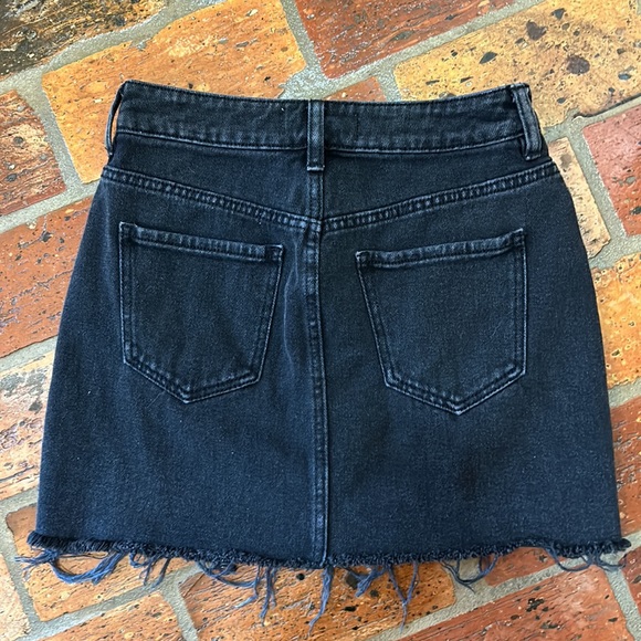 Pacsun Black Distressed High-Rise Denim Mini Skirt sz24 - Picture 6 of 8